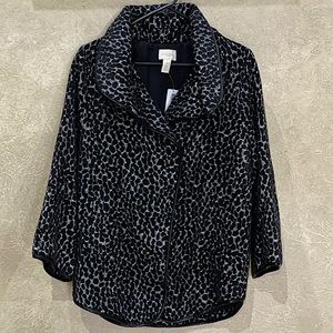 Chico’s NWT Black AnimalPrint Jacket SZ:1x